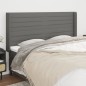 vidaXL Cabecero con orejas de tela gris oscuro 183x16x118/128 cm vidaXL Cabecero con orejas de tela gris oscuro 183x16x118/128 cm