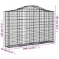 vidaXL Cestas de gaviones 6 uds forma de arco hierro 200x30x120/140 cm vidaXL Cestas de gaviones 6 uds forma de arco hierro 200x30x120/140 cm