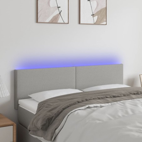vidaXL Cabecero con LED de tela gris claro 144x5x78/88 cm
