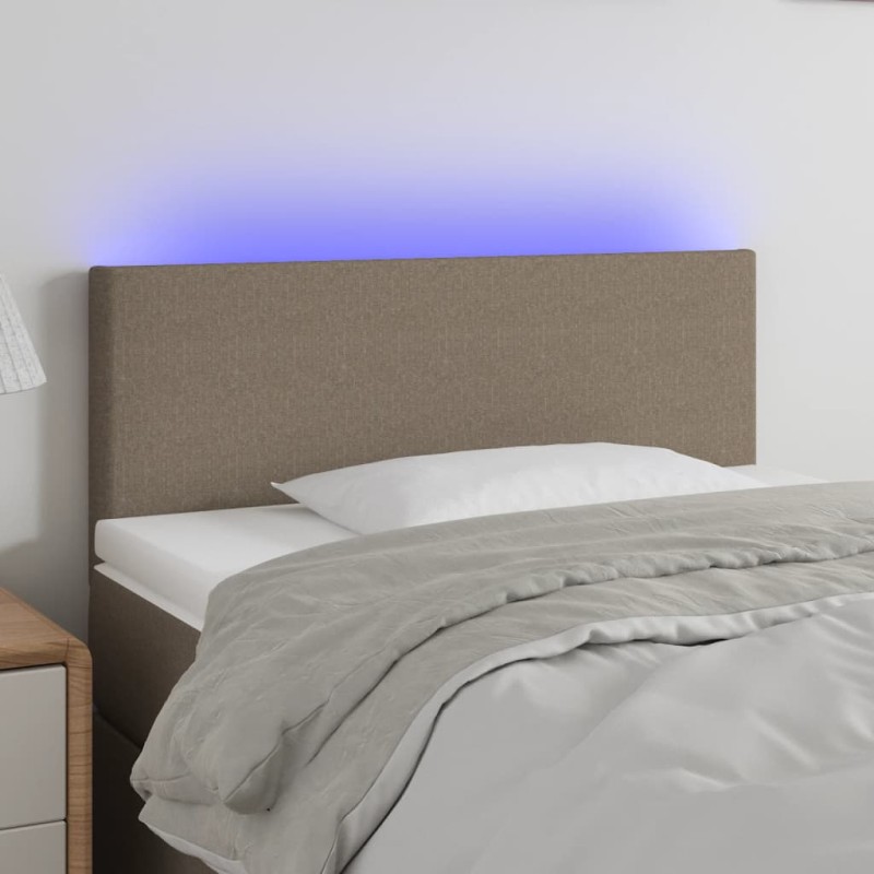 vidaXL Cabecero con LED de tela gris taupe 90x5x78/88 cm vidaXL Cabecero con LED de tela gris taupe 90x5x78/88 cm