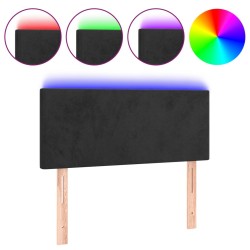 vidaXL Cabecero con LED de terciopelo negro 90x5x78/88 cm