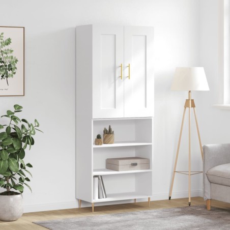 vidaXL Aparador alto madera contrachapada blanco 69,5x34x180 cm