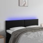 vidaXL Cabecero con luces LED cuero sintético negro 144x5x78/88 cm