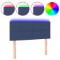 vidaXL Cabecero con LED de tela azul 90x5x78/88 cm