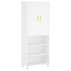 vidaXL Aparador alto madera contrachapada blanco 69,5x34x180 cm