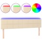 vidaXL Cabecero con LED de tela color crema 160x5x78/88 cm vidaXL Cabecero con LED de tela color crema 160x5x78/88 cm
