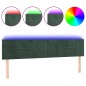 vidaXL Cabecero con LED de terciopelo verde oscuro 180x5x78/88 cm vidaXL Cabecero con LED de terciopelo verde oscuro 180x5x78/88 cm