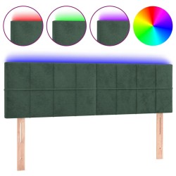 vidaXL Cabecero con LED de terciopelo gris oscuro 144x5x78/88 cm