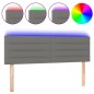 vidaXL Cabecero con LED de tela gris oscuro 144x5x78/88 cm