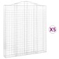 vidaXL Cestas de gaviones 5 uds forma de arco hierro 200x30x220/240 cm vidaXL Cestas de gaviones 5 uds forma de arco hierro 200x30x220/240 cm