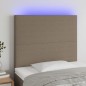vidaXL Cabecero con luces LED tela gris taupe 90x5x118/128 cm vidaXL Cabecero con luces LED tela gris taupe 90x5x118/128 cm