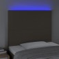 vidaXL Cabecero con luces LED tela gris taupe 90x5x118/128 cm vidaXL Cabecero con luces LED tela gris taupe 90x5x118/128 cm