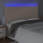 vidaXL Cabecero luces LED cuero sintético capuchino 200x5x118/128cm vidaXL Cabecero luces LED cuero sintético capuchino 200x5x118/128cm