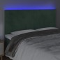vidaXL Cabecero con luces LED terciopelo verde oscuro 160x5x118/128 cm vidaXL Cabecero con luces LED terciopelo verde oscuro 160x5x118/128 cm