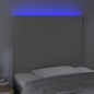vidaXL Cabecero con luces LED cuero sintético gris 80x5x118/128 cm vidaXL Cabecero con luces LED cuero sintético gris 80x5x118/128 cm