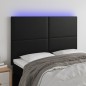 vidaXL Cabecero con luces LED cuero sintético negro 144x5x118/128 cm vidaXL Cabecero con luces LED cuero sintético negro 144x5x118/128 cm