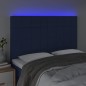 vidaXL Cabecero con luces LED tela azul 144x5x118/128 cm vidaXL Cabecero con luces LED tela azul 144x5x118/128 cm