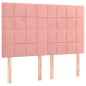 vidaXL Cabecero con luces LED terciopelo rosa 144x5x118/128 cm vidaXL Cabecero con luces LED terciopelo rosa 144x5x118/128 cm
