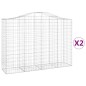 vidaXL Cestas de gaviones 2 uds forma de arco hierro 200x50x140/160 cm vidaXL Cestas de gaviones 2 uds forma de arco hierro 200x50x140/160 cm