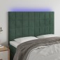 vidaXL Cabecero con luces LED terciopelo verde oscuro 144x5x118/128 cm vidaXL Cabecero con luces LED terciopelo verde oscuro 144x5x118/128 cm