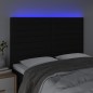 vidaXL Cabecero con luces LED tela negro 144x5x118/128 cm vidaXL Cabecero con luces LED tela negro 144x5x118/128 cm