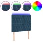 vidaXL Cabecero con luces LED terciopelo azul oscuro 90x7x118/128 cm