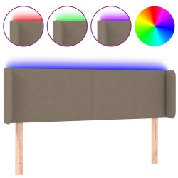 vidaXL Cabecero con LED de tela gris taupe 147x16x78/88 cm