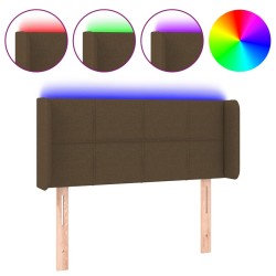 vidaXL Cabecero con LED de tela marrón oscuro 83x16x78/88 cm