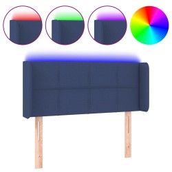 vidaXL Cabecero con LED de tela azul 93x16x78/88 cm
