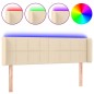 vidaXL Cabecero con LED de tela crema 147x16x78/88 cm vidaXL Cabecero con LED de tela crema 147x16x78/88 cm