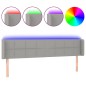 vidaXL Cabecero con LED de tela gris claro 203x16x78/88 cm