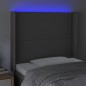vidaXL Cabecero con LED cuero sintético gris 83x16x118/128cm vidaXL Cabecero con LED cuero sintético gris 83x16x118/128cm