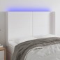 vidaXL Cabecero con LED cuero sintético blanco 147x16x118/128 cm vidaXL Cabecero con LED cuero sintético blanco 147x16x118/128 cm