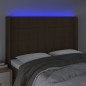 vidaXL Cabecero con LED de tela marrón oscuro 147x16x118/128 cm vidaXL Cabecero con LED de tela marrón oscuro 147x16x118/128 cm