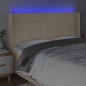 vidaXL Cabecero con LED de tela color crema 203x16x118/128 cm vidaXL Cabecero con LED de tela color crema 203x16x118/128 cm