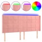 vidaXL Cabecero con LED de terciopelo rosa 183x16x118/128 cm vidaXL Cabecero con LED de terciopelo rosa 183x16x118/128 cm