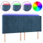 vidaXL Cabecero con LED de terciopelo azul oscuro 203x16x118/128 cm