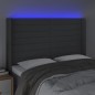 vidaXL Cabecero con LED de tela gris oscuro 147x16x118/128 cm vidaXL Cabecero con LED de tela gris oscuro 147x16x118/128 cm
