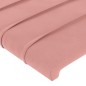 vidaXL Cabecero con LED de terciopelo rosa 147x16x118/128 cm