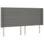 vidaXL Cabecero con LED de tela gris oscuro 183x16x118/128 cm
