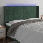 vidaXL Cabecero con LED de terciopelo verde oscuro 203x16x118/128 cm vidaXL Cabecero con LED de terciopelo verde oscuro 203x16x118/128 cm