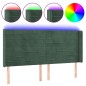 vidaXL Cabecero con LED de terciopelo verde oscuro 203x16x118/128 cm vidaXL Cabecero con LED de terciopelo verde oscuro 203x16x118/128 cm