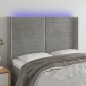 vidaXL Cabecero con LED de terciopelo gris claro 147x16x118/128 cm vidaXL Cabecero con LED de terciopelo gris claro 147x16x118/128 cm