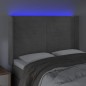 vidaXL Cabecero con LED de terciopelo gris claro 147x16x118/128 cm vidaXL Cabecero con LED de terciopelo gris claro 147x16x118/128 cm