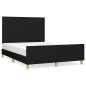 vidaXL Estructura de cama con cabecero de tela negro 140x190 cm vidaXL Estructura de cama con cabecero de tela negro 140x190 cm