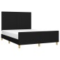 vidaXL Estructura de cama con cabecero de tela negro 140x190 cm vidaXL Estructura de cama con cabecero de tela negro 140x190 cm