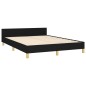 vidaXL Estructura de cama con cabecero de tela negro 140x190 cm vidaXL Estructura de cama con cabecero de tela negro 140x190 cm