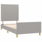 vidaXL Estructura de cama con cabecero de tela gris claro 90x200 cm vidaXL Estructura de cama con cabecero de tela gris claro 90x200 cm