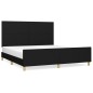 vidaXL Estructura de cama con cabecero de tela negro 160x200 cm vidaXL Estructura de cama con cabecero de tela negro 160x200 cm