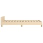 vidaXL Estructura de cama con cabecero de tela color crema 90x200 cm